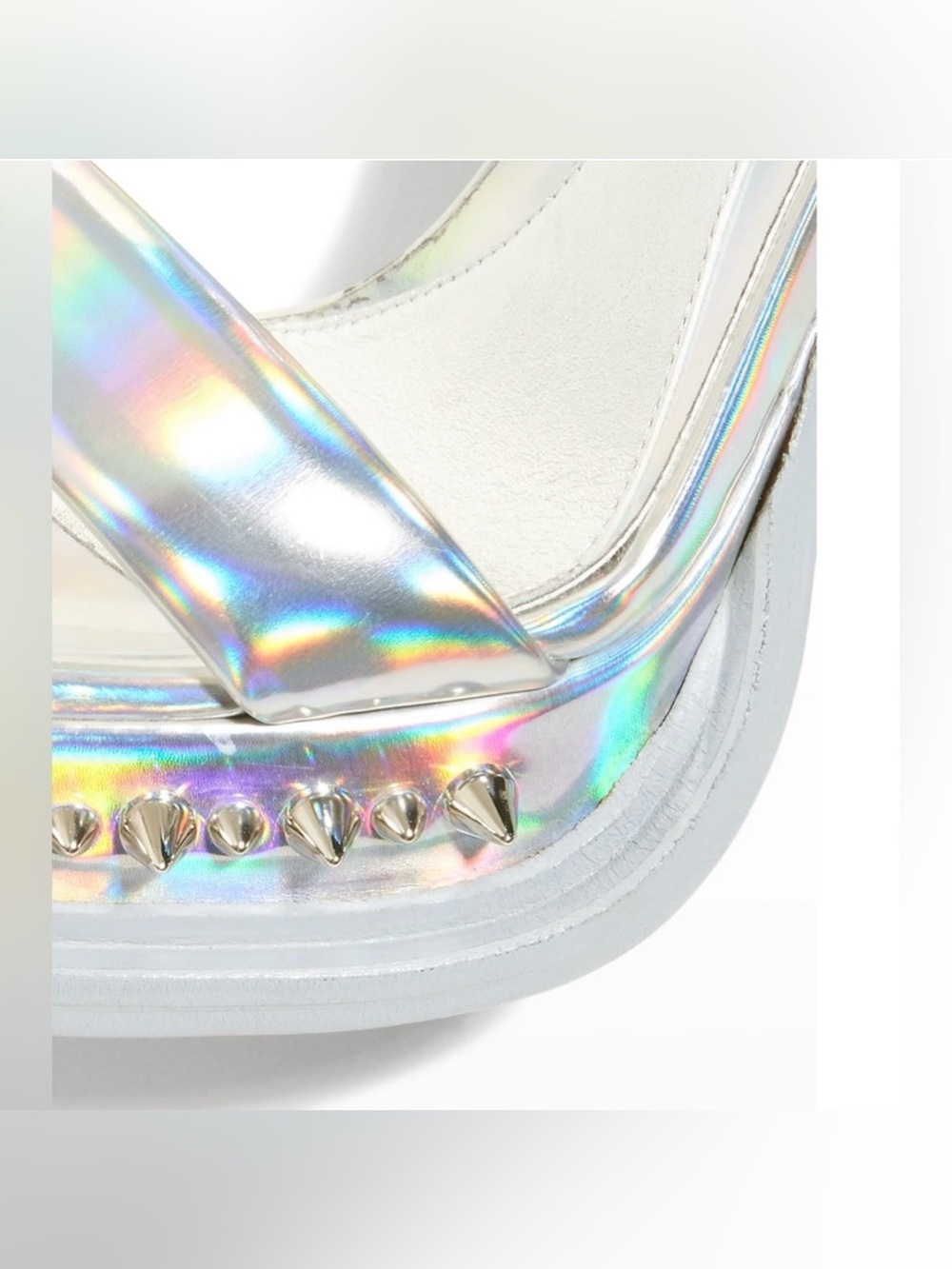 *NWBT*Alexander McQueen iridescent faux leather sandals SIZE: 6 1/2 - Picture 6 of 10
